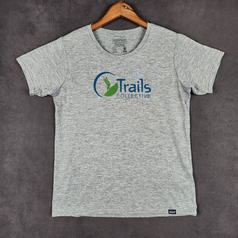 Patagonia Capilene Cool Daily Shirt Womens Medium Gray Trails Collective Graphic